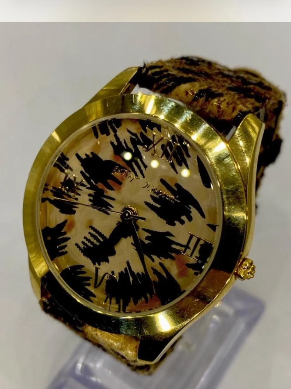 Betsy Johnson ^^^ Classic Signature ^*^ Gold-Tone Animal Print Watch ***